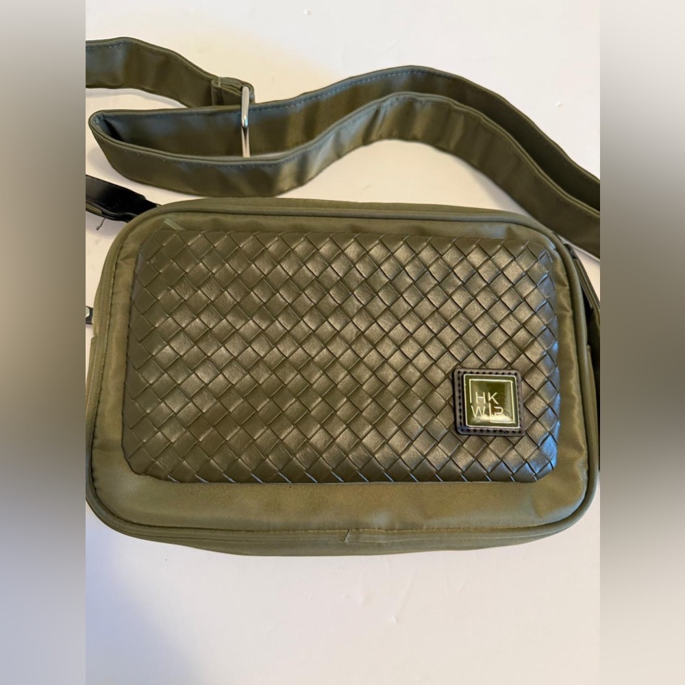 IHKWIP Olive Green Woven Nylon Crossbody Camera Bag